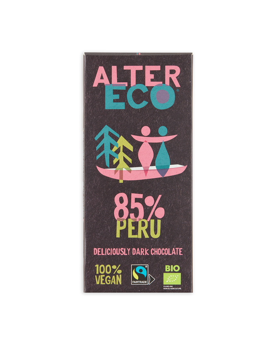 Tummasuklaalevy, 85 %, Alter Eco, 100 g