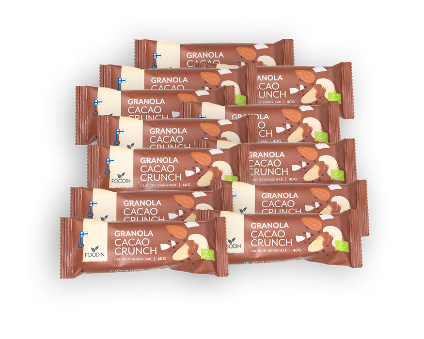 Granolapatukka Cacao crunch, Luomu, 40g, 12 kpl