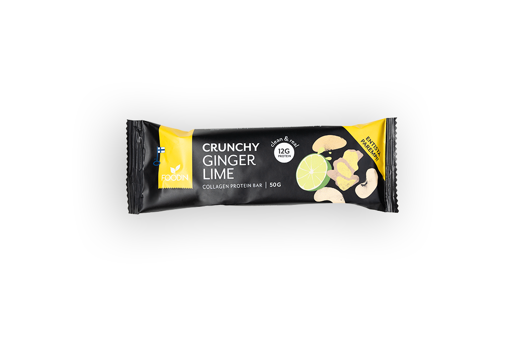 Crunchy Collagen Protein Bar, Ginger Lime, 50 g