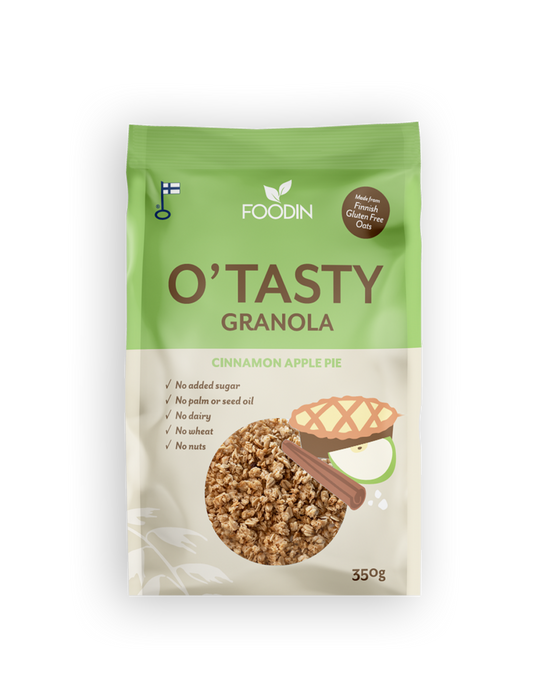 O`Tasty Granola Cinnamon Apple Pie, kauragranola, Foodin, 350 g