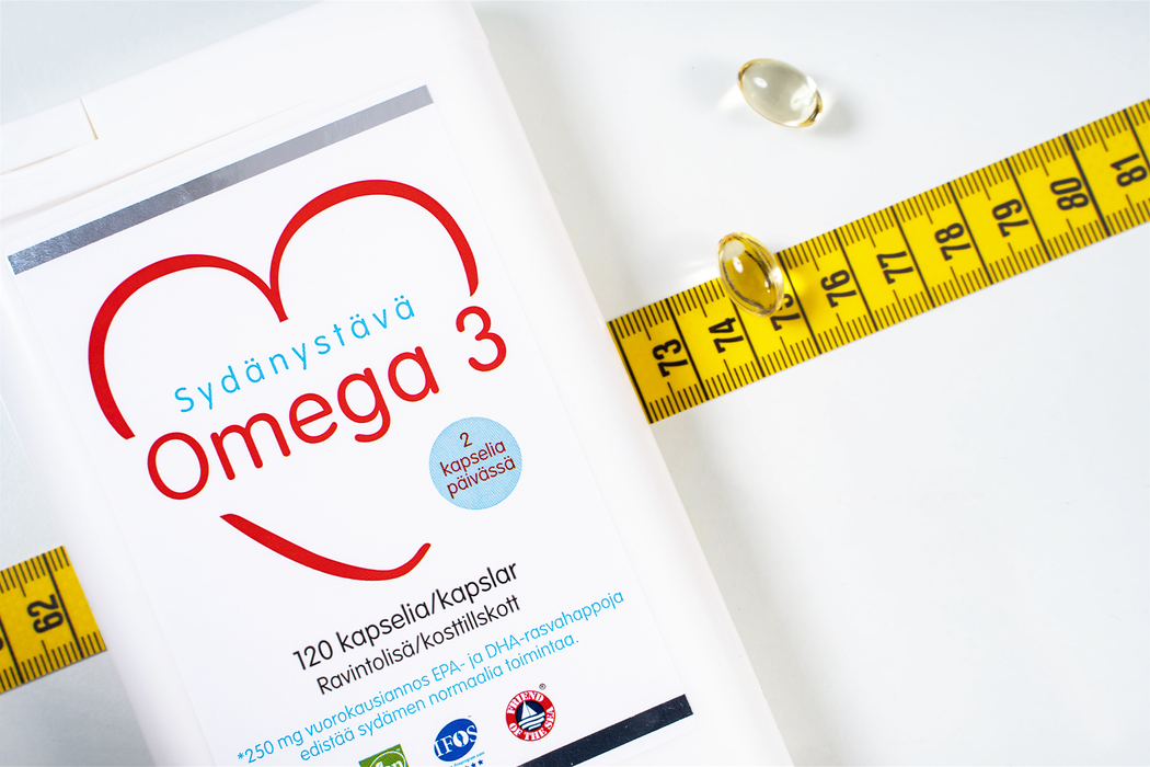 Sydänystävä Omega-3 fiskoljeberedning, 1000 mg, 120 kapslar