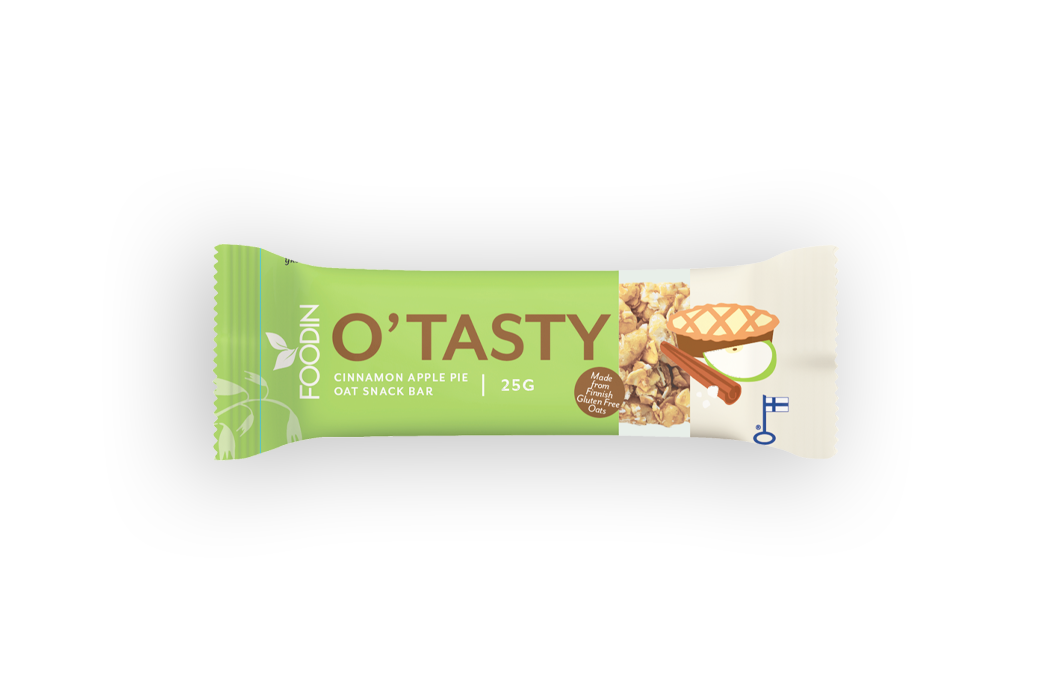 O`Tasty Oat Bar Cinnamon Apple Pie, kauragranolapatukka, Foodin, 25 g