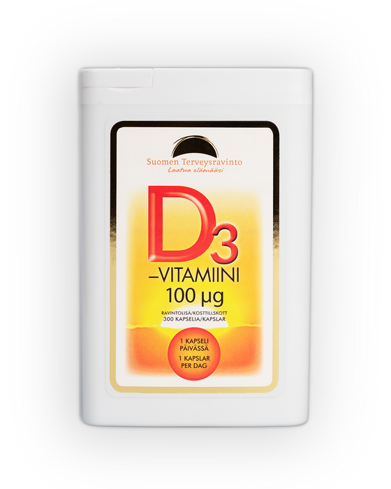 D3-vitamiini, 100 µg, 300 kapselia