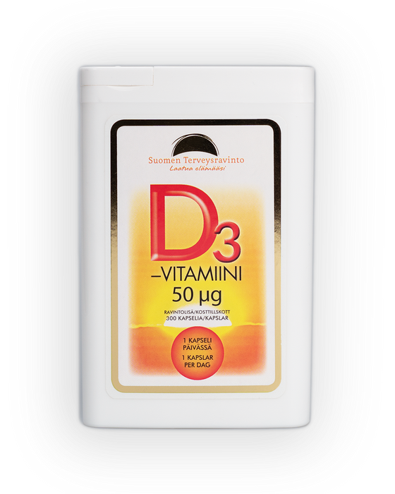 D3-vitamiini, 50 µg, 300 kapselia